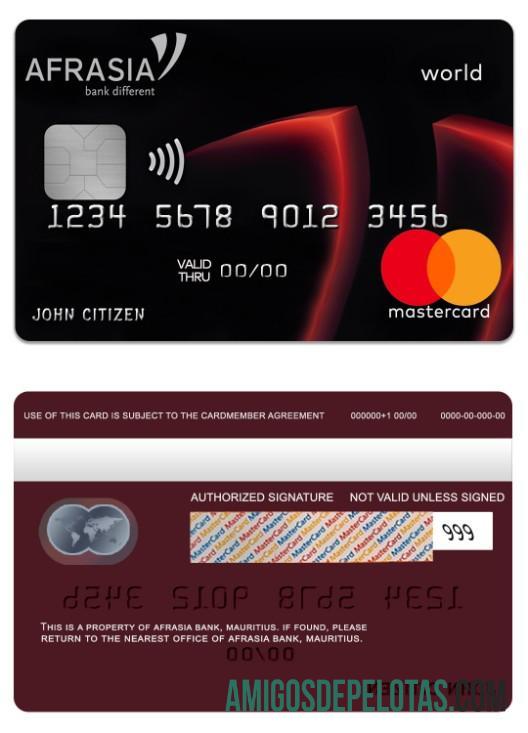 Mauritius Afrasia bank world mastercard templat