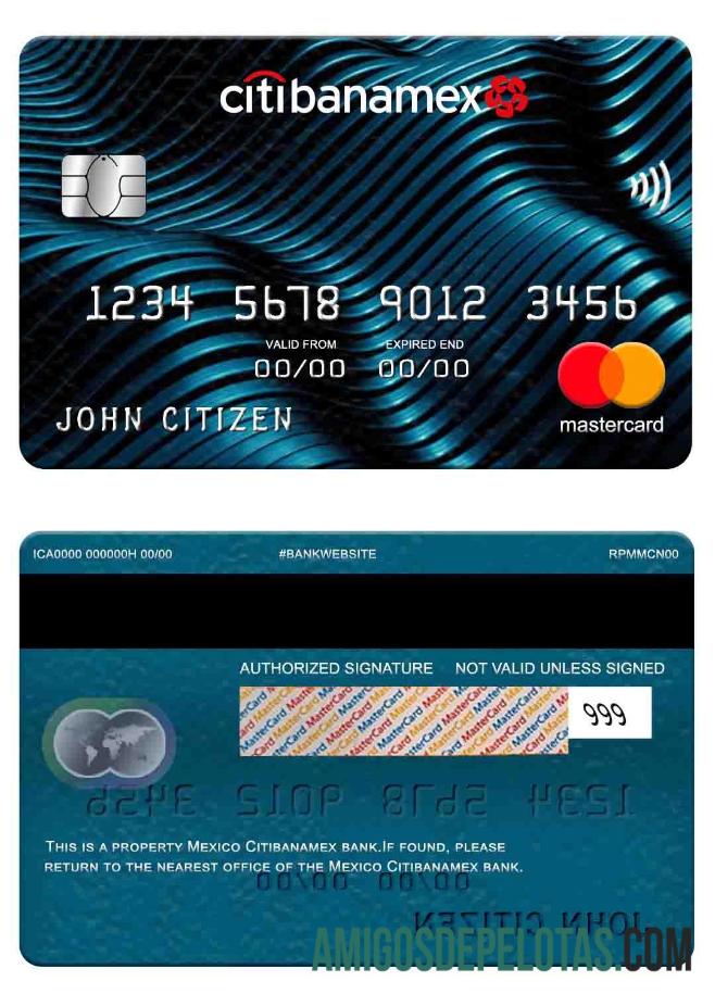 Meksiko Citibanamex bank mastercard templat