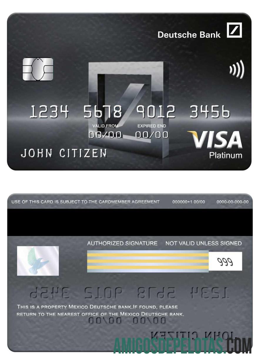 Meksiko Deutsche bank visa platinum kartu templat