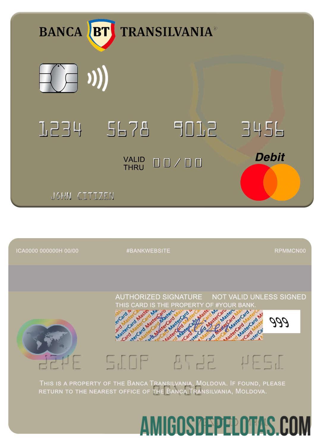 Moldova Banca Transilvania mastercard templat