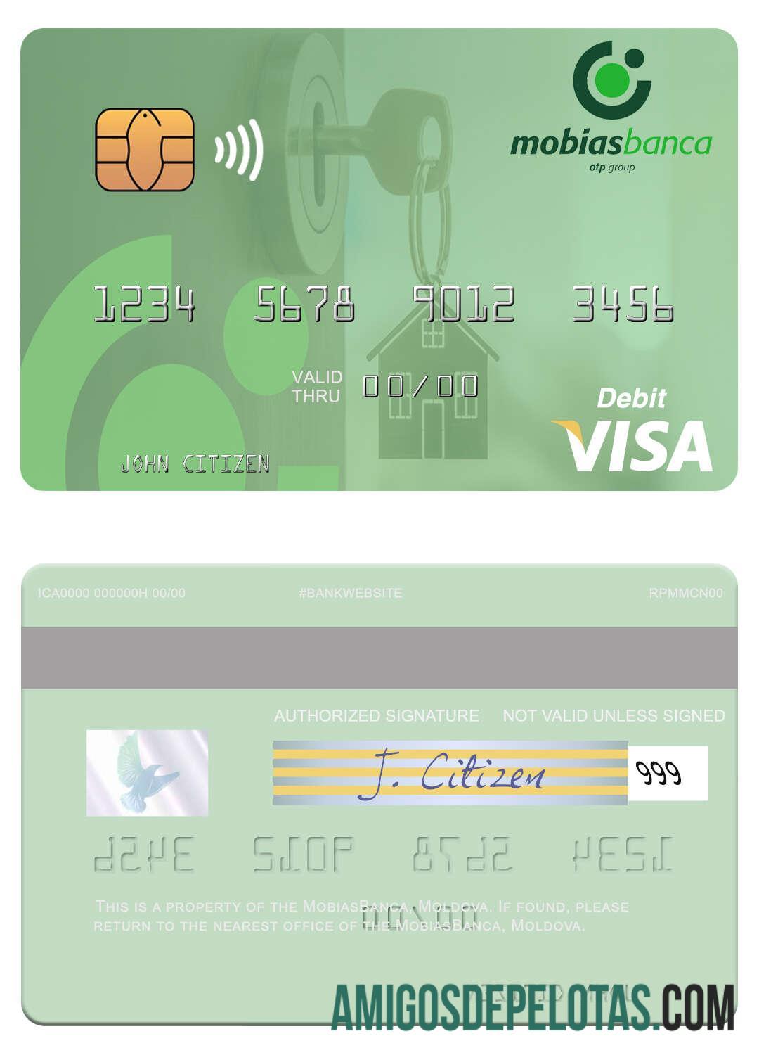 Moldova MobiasBanca visa Debit kartu makering