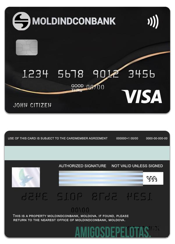 Moldova MoldindconBank exclusive Kredit visa kartu sampel