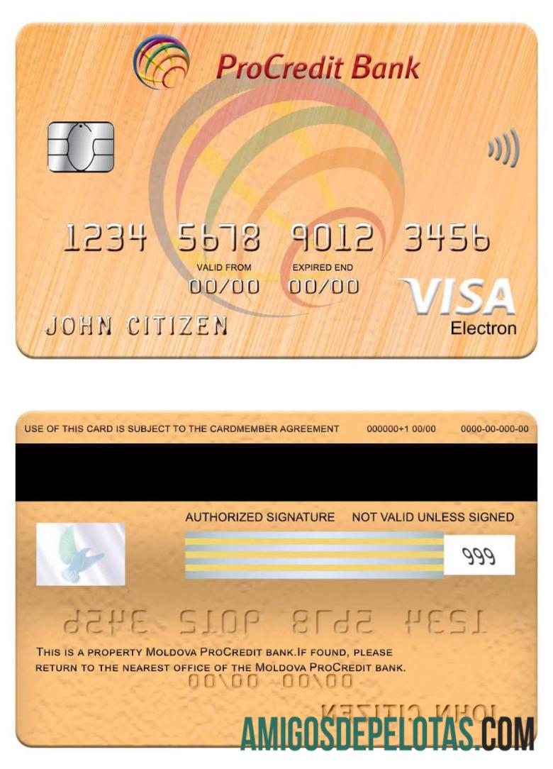 Moldova ProCredit bank visa Electron 1 makering