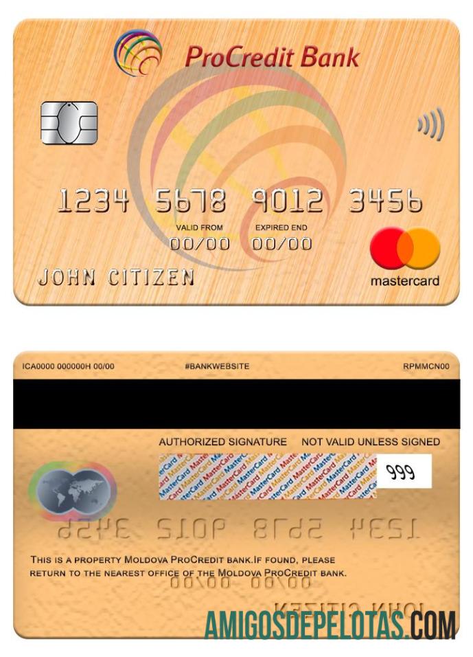 Moldova ProCredit bank mastercard 2 desain