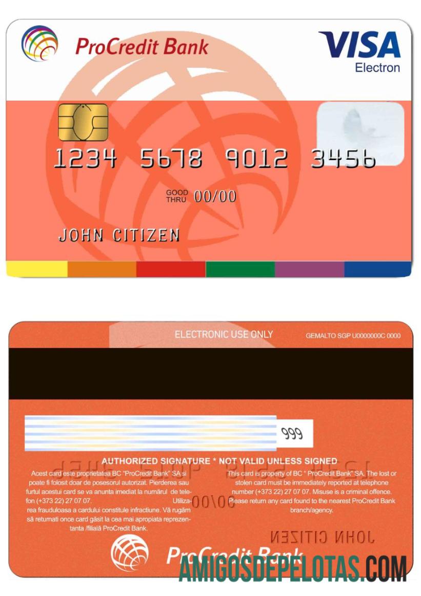 Moldova Procredit bank visa electron Kredit kartu makering