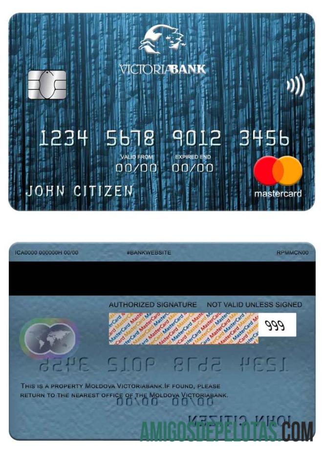 Moldova Victoriabank mastercard sampel