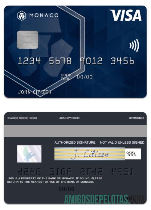 Monako bank of Monako visa Debit kartu makering