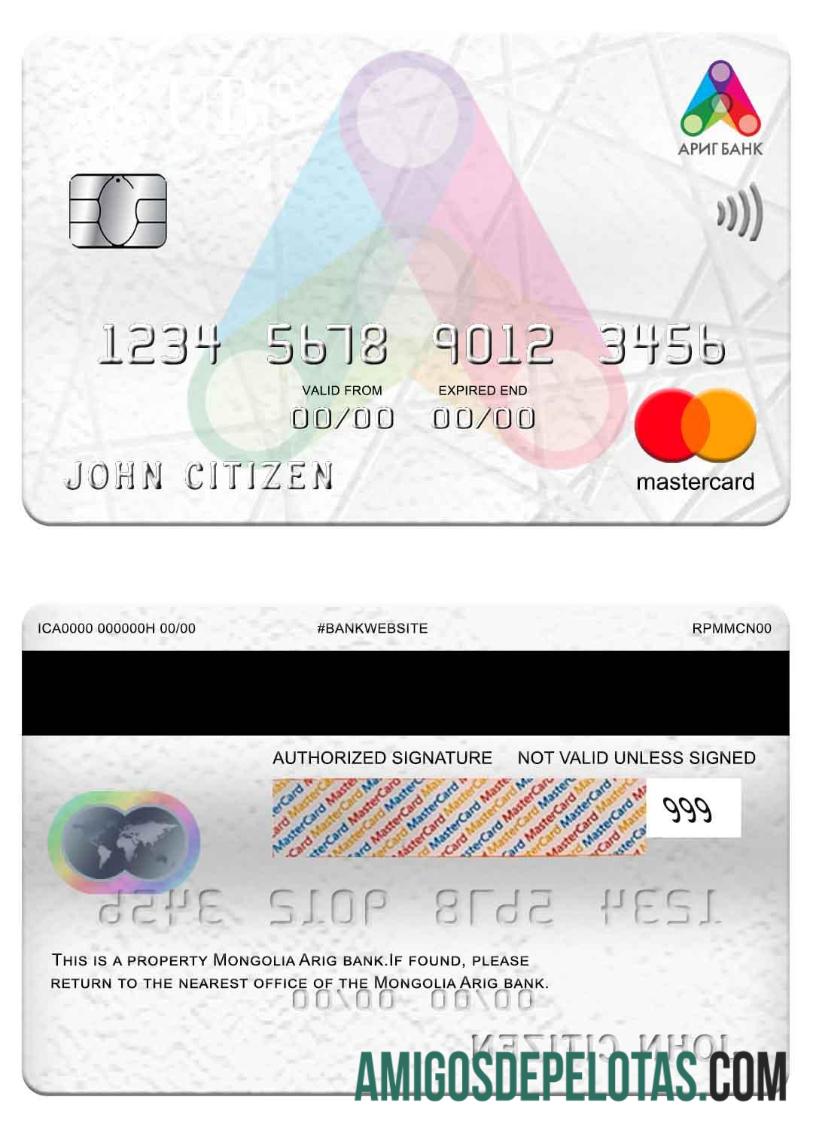 Mongolia Arig bank mastercard makering