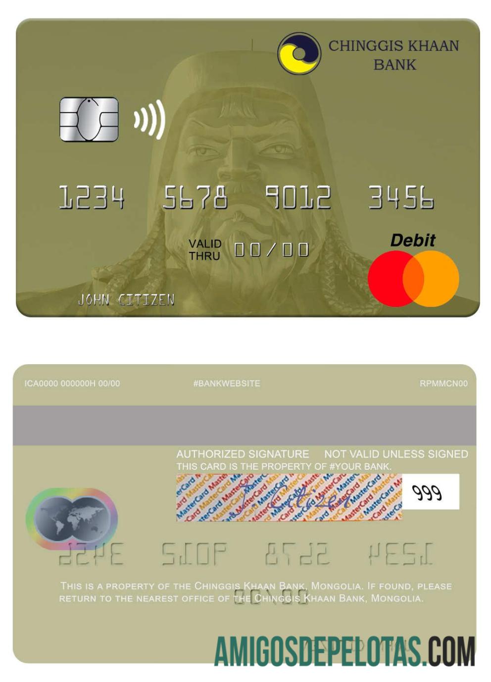 Mongolia Chinggis Khaan bank mastercard makering