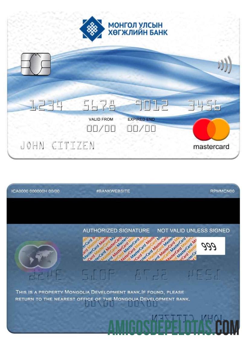 Mongolia Development bank mastercard templat