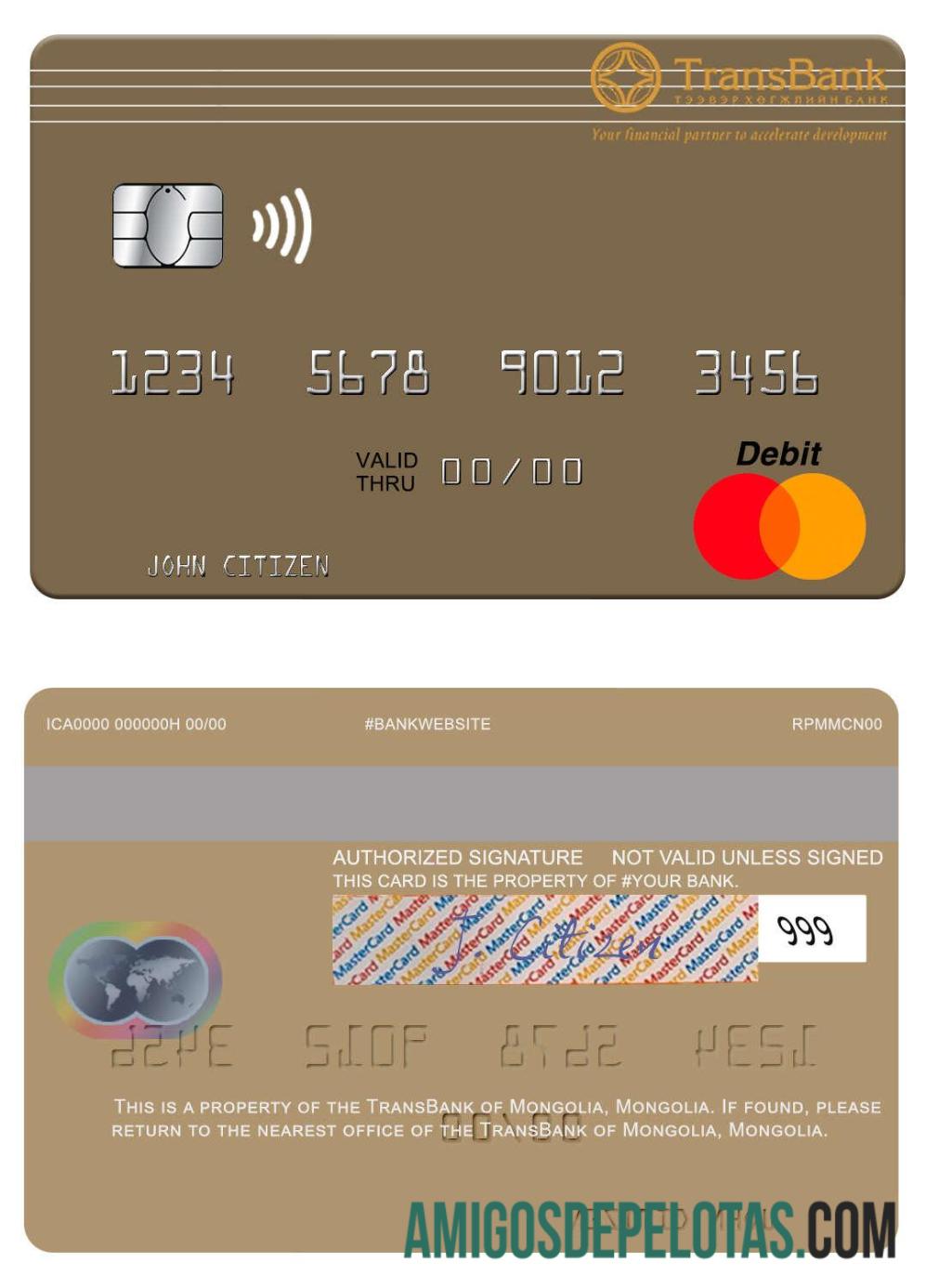 Mongolia TransBank of Mongolia mastercard makering
