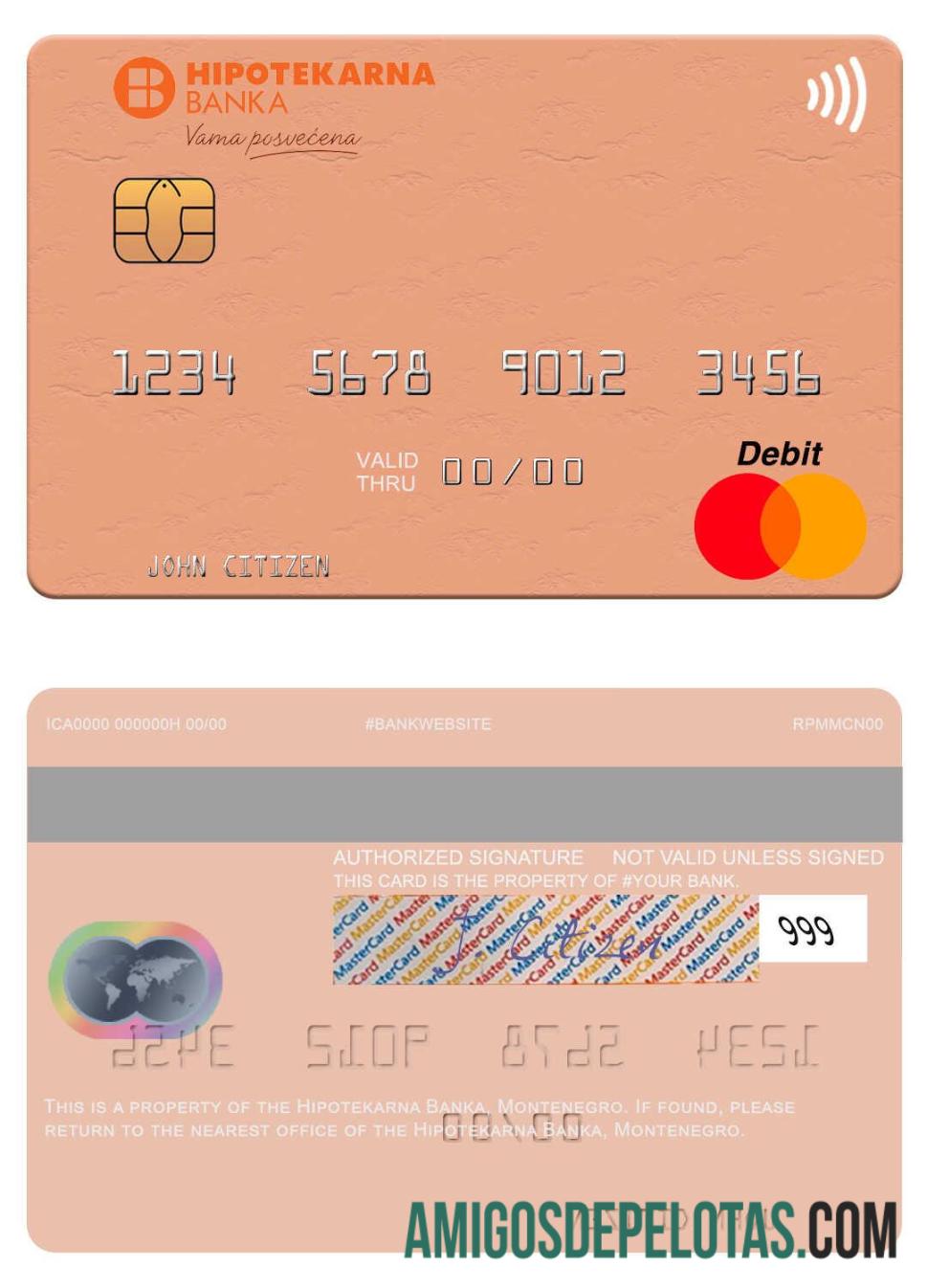 Montenegro Hipotekarna Banka mastercard pratinjau