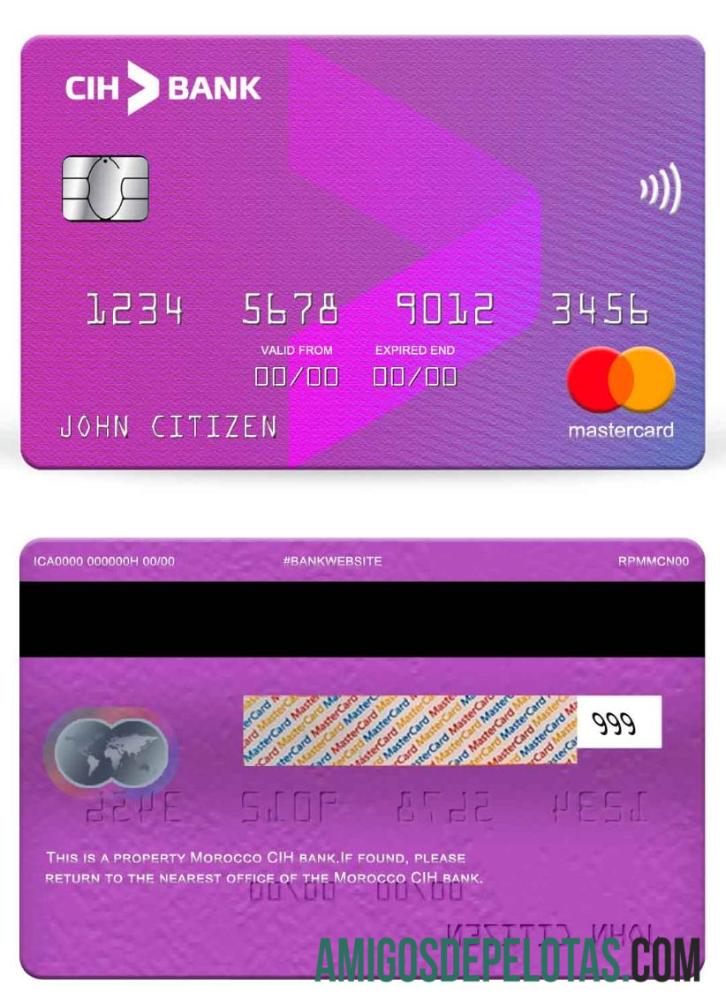 Maroko CIH bank mastercard templat