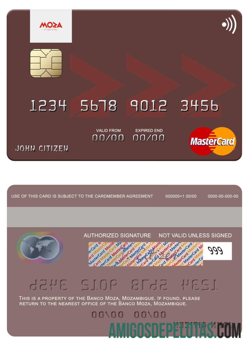 Mozambik Banco Moza mastercard makering
