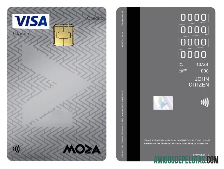 Mozambik Moza bank visa classic Kredit vertical kartu makering