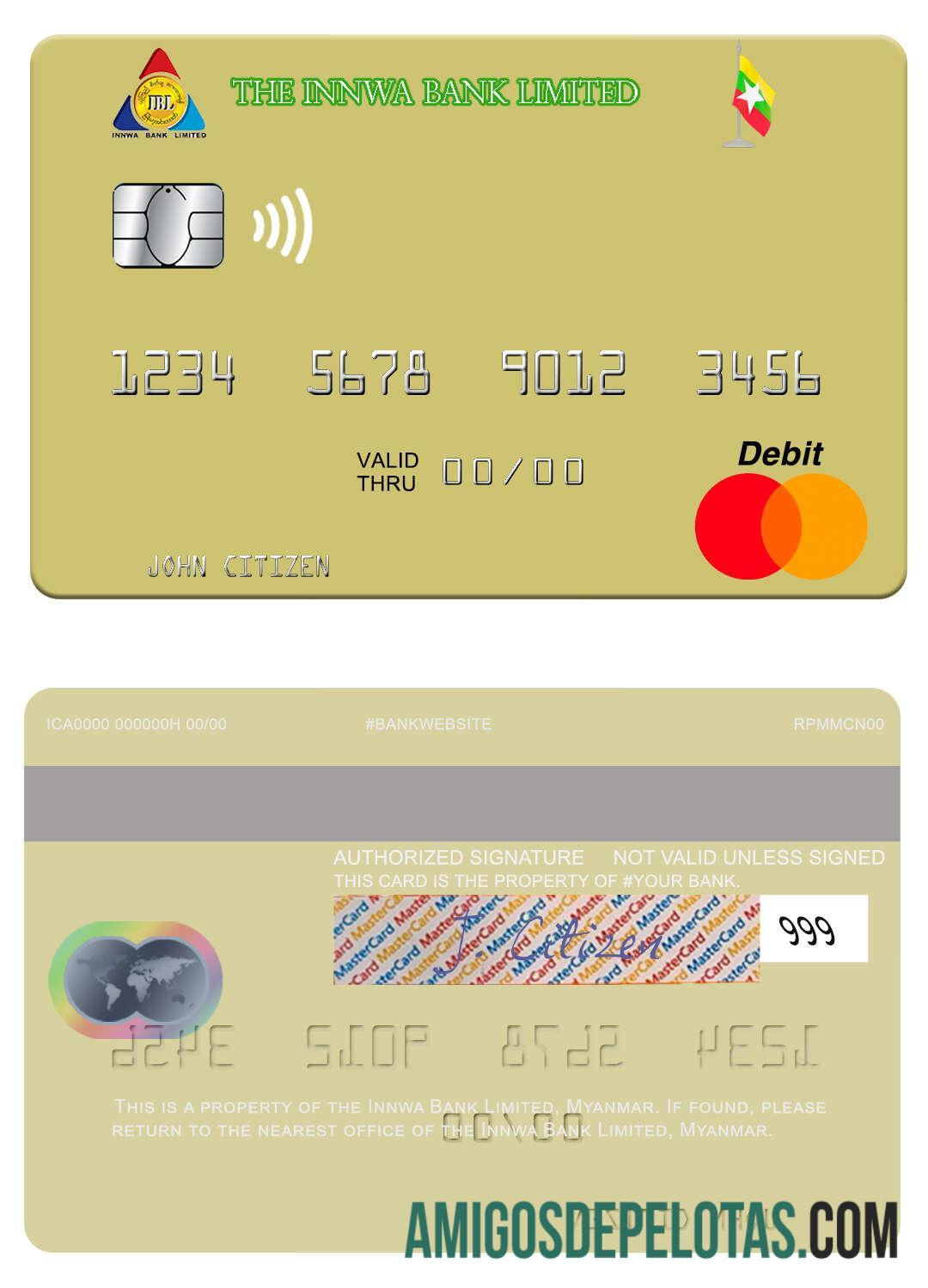 Myanmar Innwa bank Limited mastercard makering
