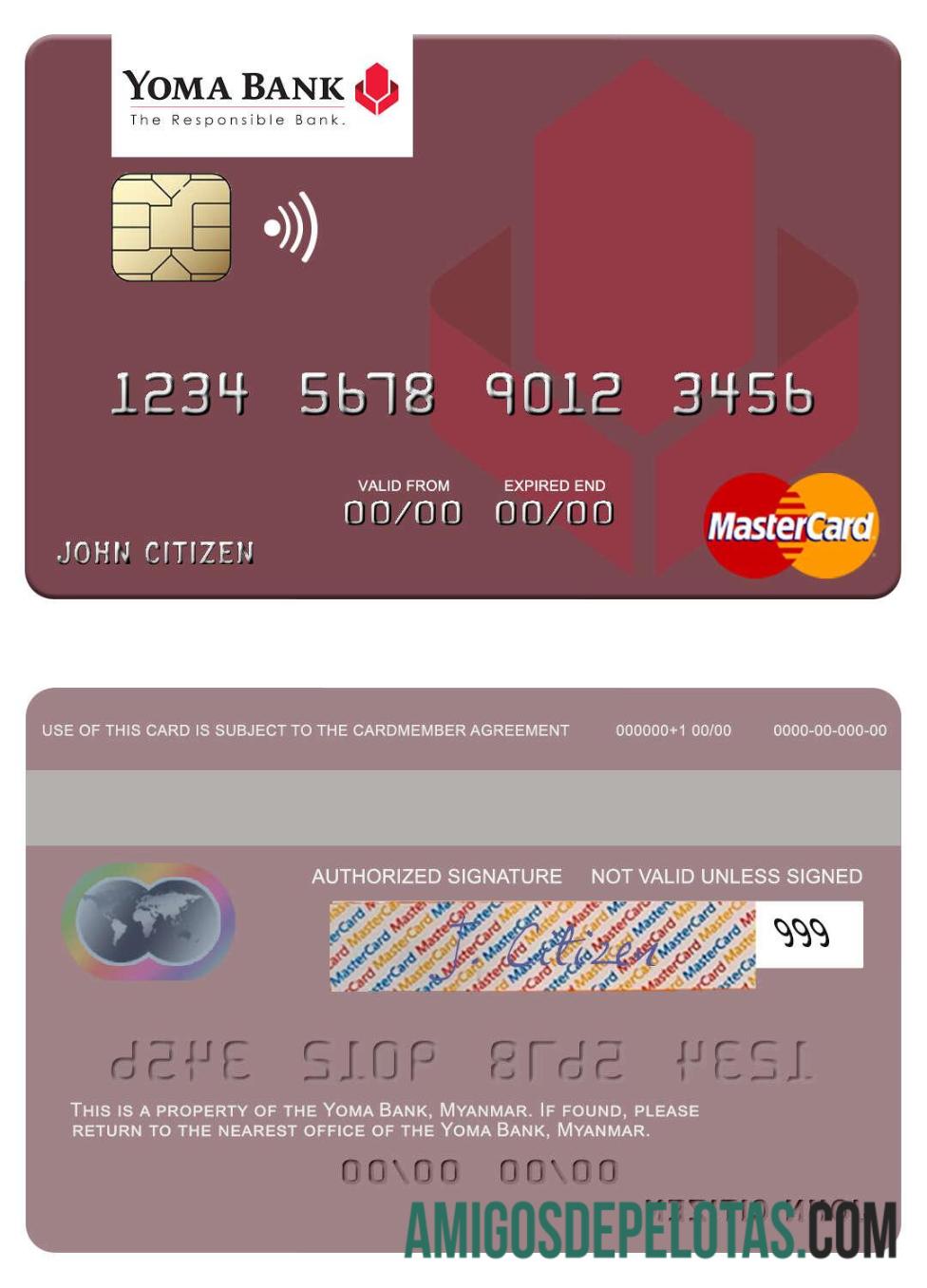 Myanmar Yoma bank mastercard desain