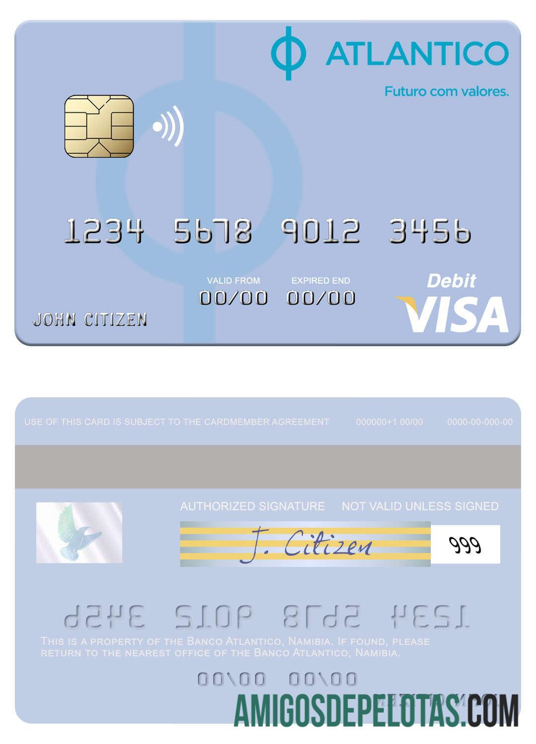 Namibia Banco Atlantico visa Debit kartu makering