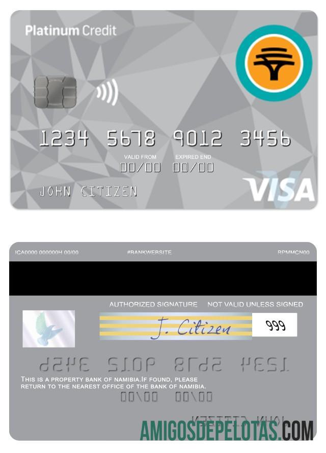 Namibia First nasional bank platinum Kredit visa kartu pratinjau