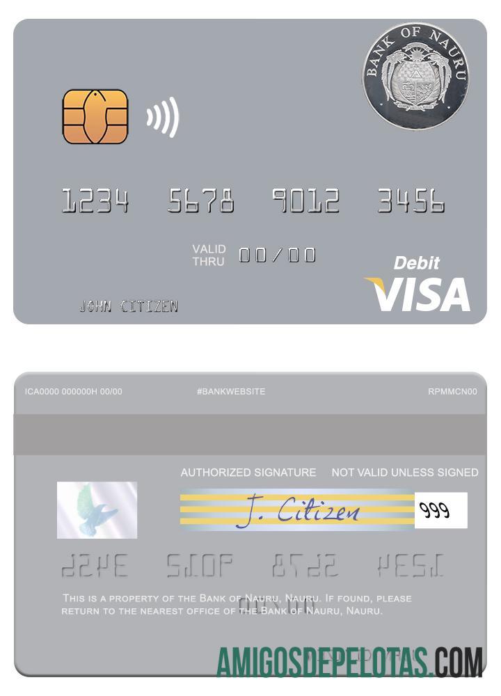 Nauru bank of Nauru visa Debit kartu pratinjau