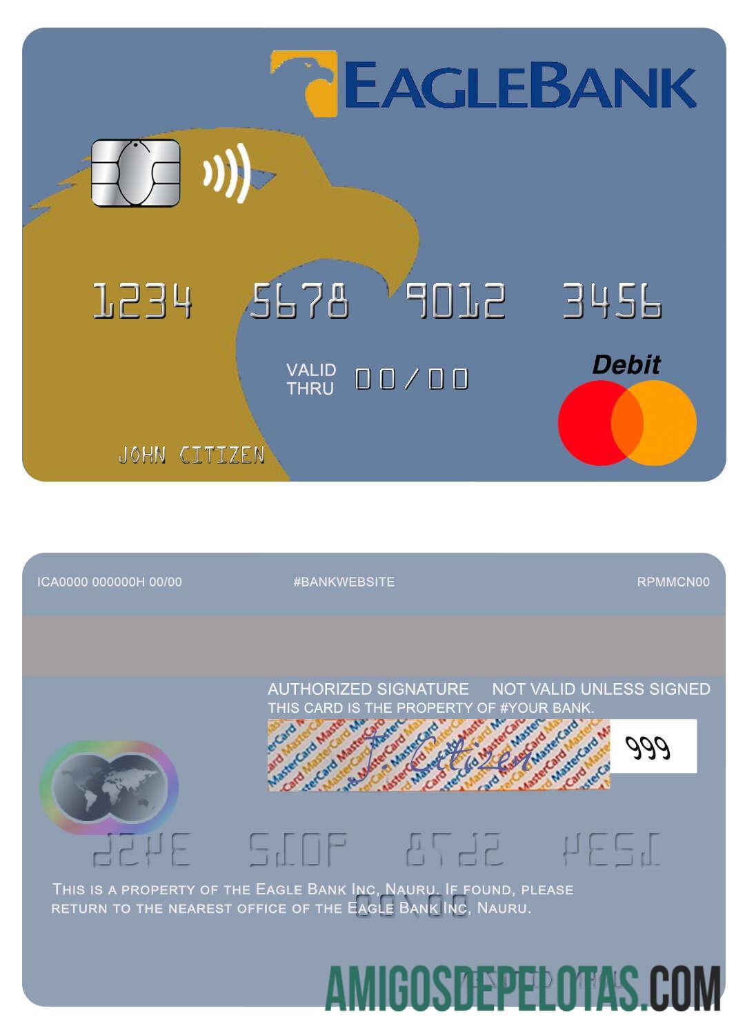 Nauru Eagle bank Inc mastercard desain