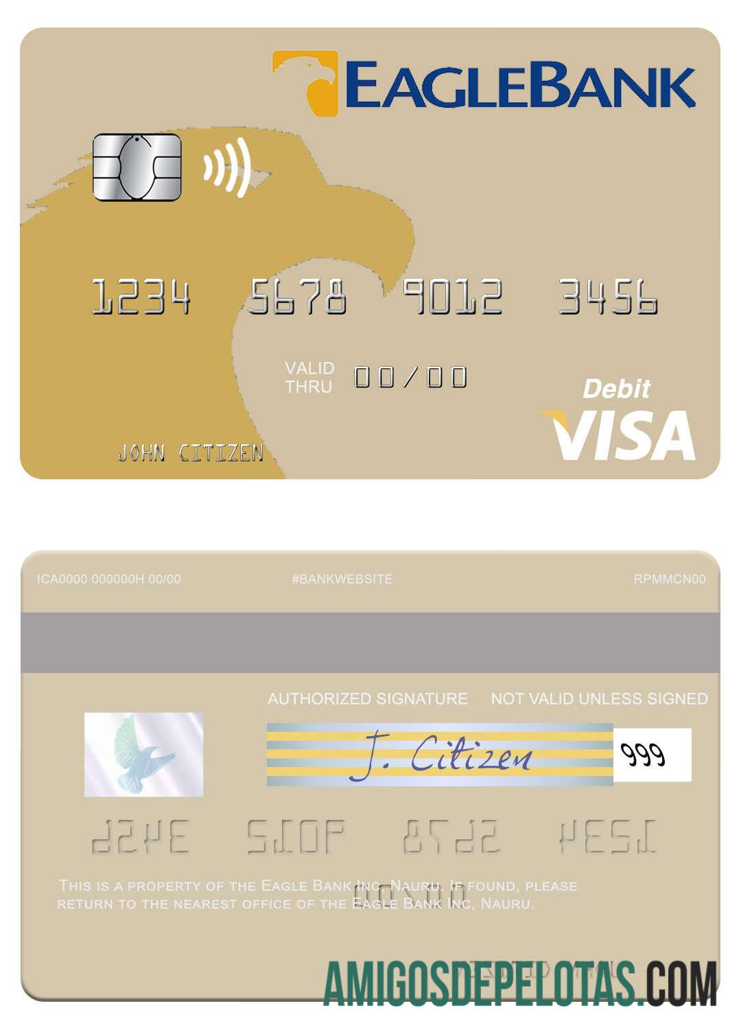 Nauru Eagle bank Inc visa Debit kartu templat