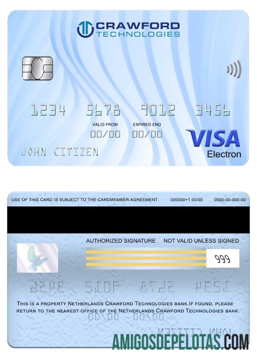 Belanda (Holland) Crawford Technologies bank visa electron kartu sampel