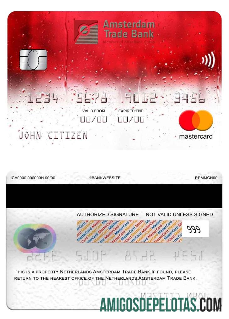 Belanda Amsterdam Trade bank mastercard desain