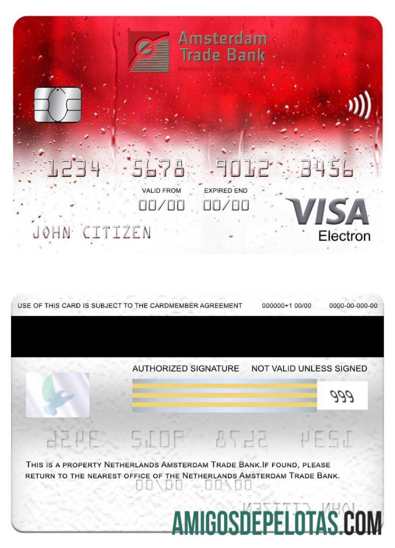 Belanda Amsterdam Trade bank visa electron kartu sampel