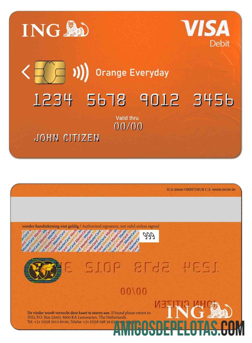 Belanda ING Orange visa sampel