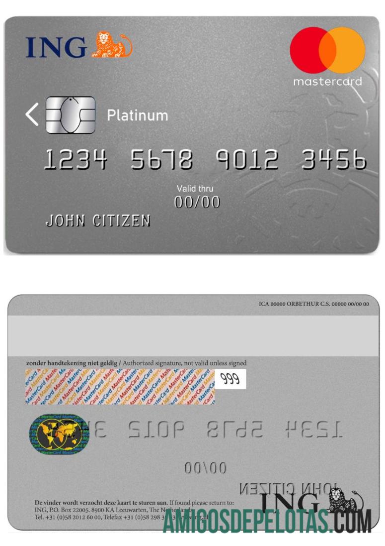 Belanda ING bank mastercard platinum makering