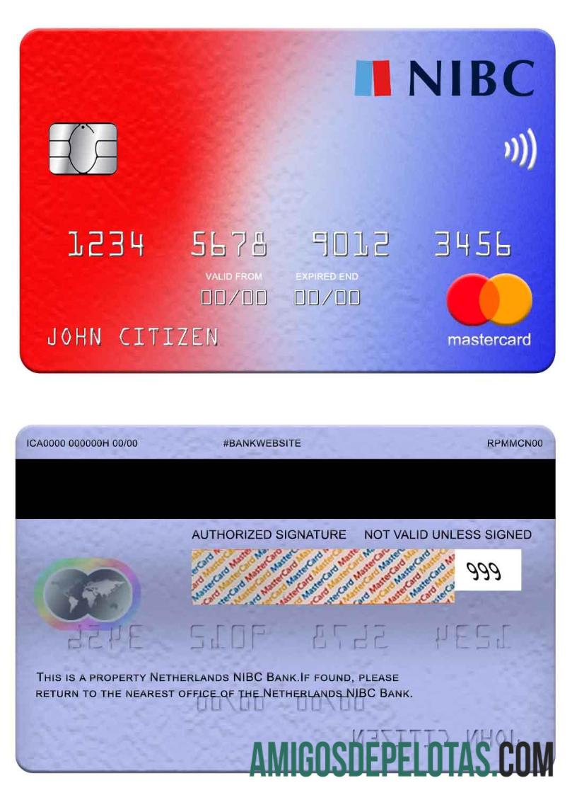 Belanda NIBC bank mastercard sampel