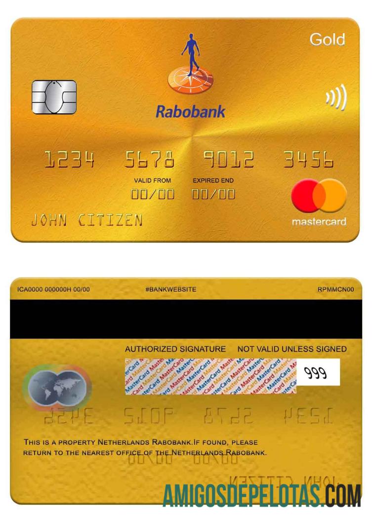 Belanda Rabobank mastercard gold sampel