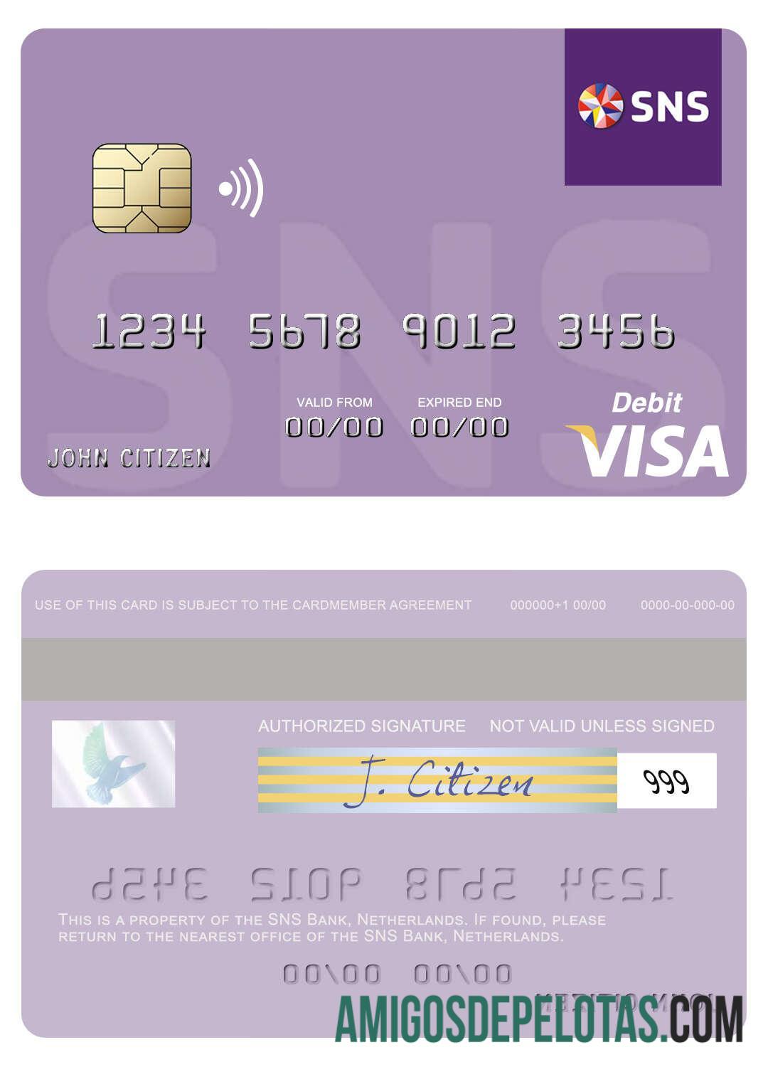 Belanda SNS bank visa Debit kartu makering