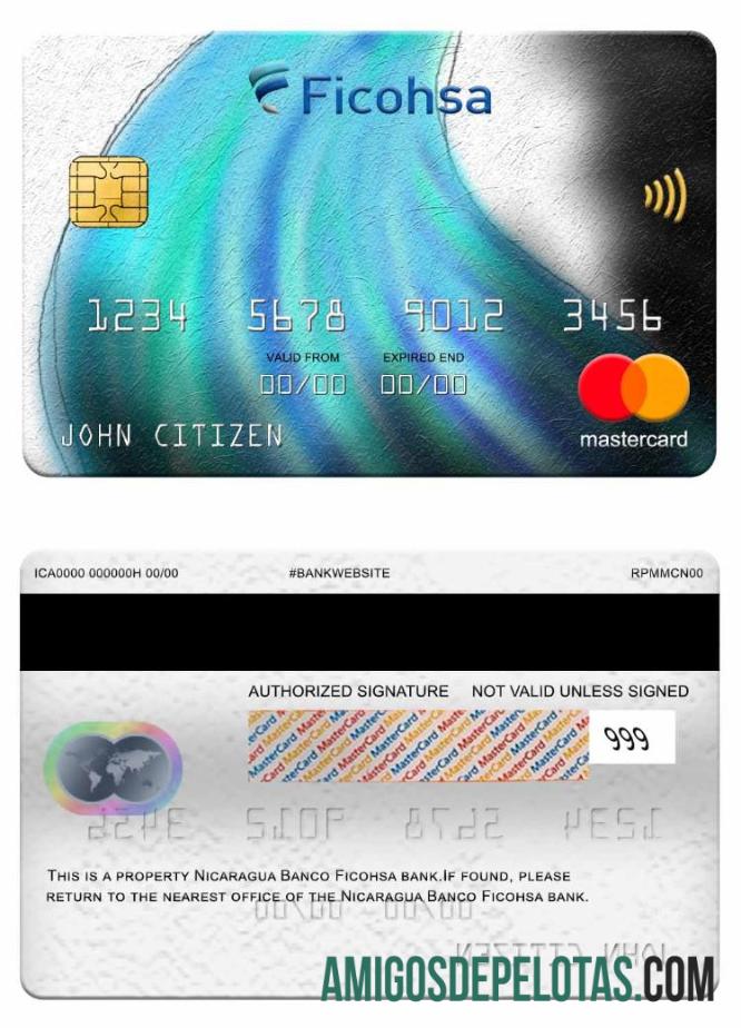 Nikaragua Banco Ficohsa bank mastercard desain