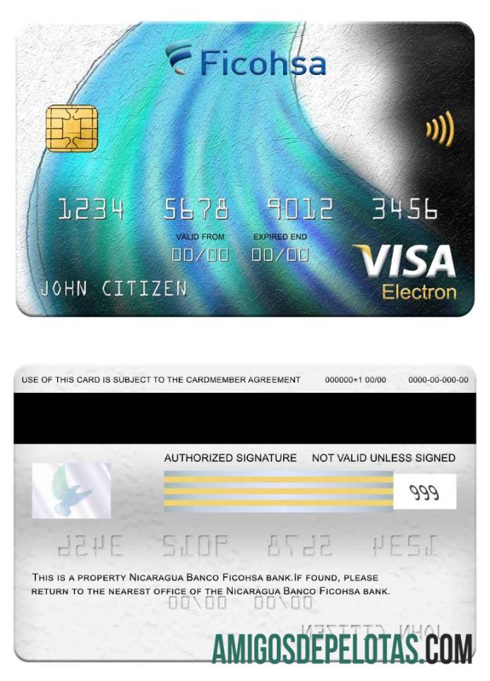 Nikaragua Banco Ficohsa bank visa electron kartu makering