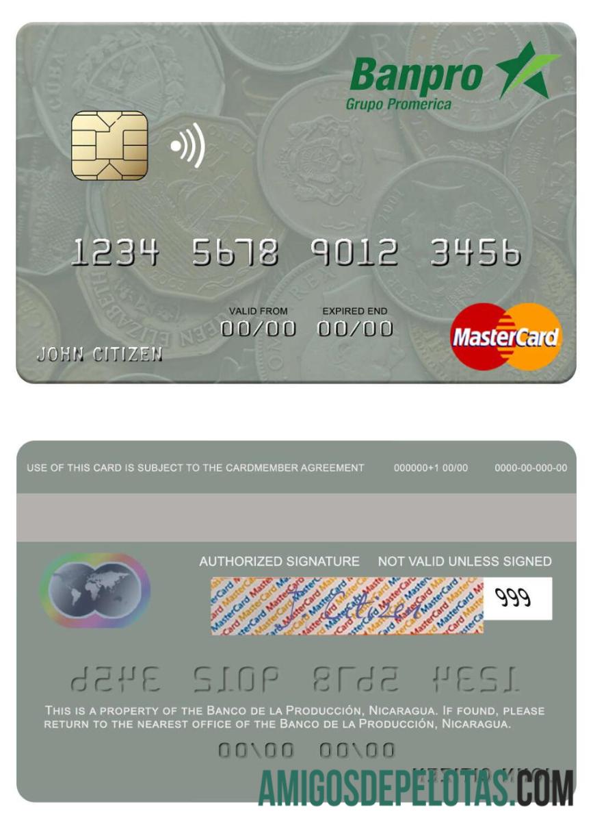 Nikaragua Banco de la Produccio╠ün mastercard pratinjau