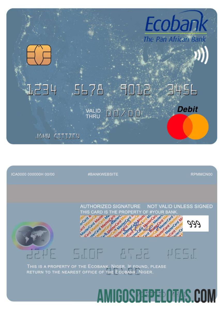 Niger Ecobank mastercard desain