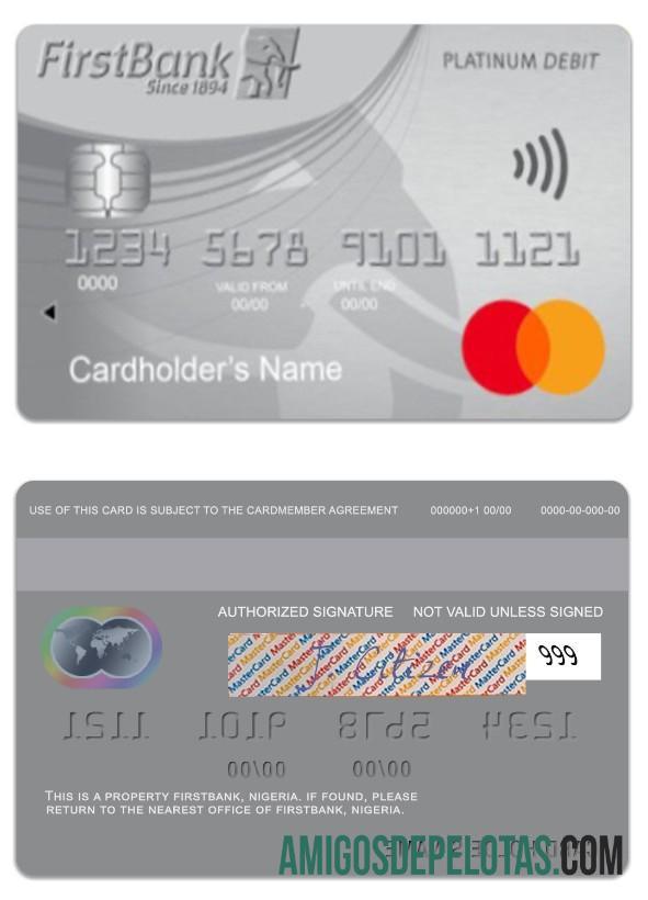 Nigeria FirstBank platinum Debit mastercard makering