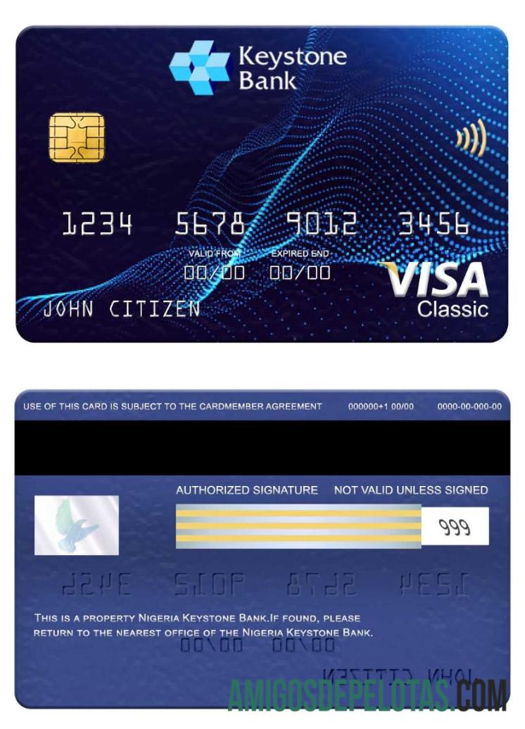 Nigeria Keystone bank visa classic kartu pratinjau