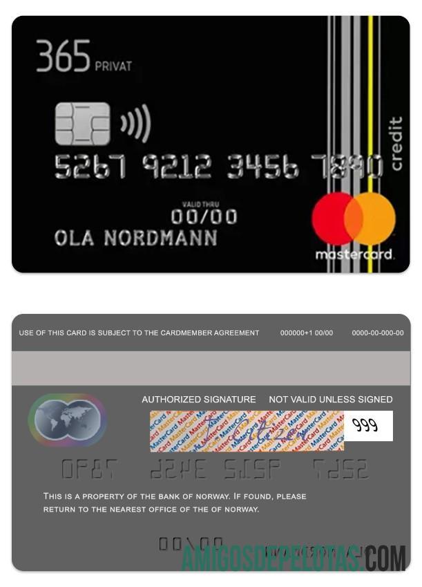 Norwegia bank of Norwegia petrol mastercard desain