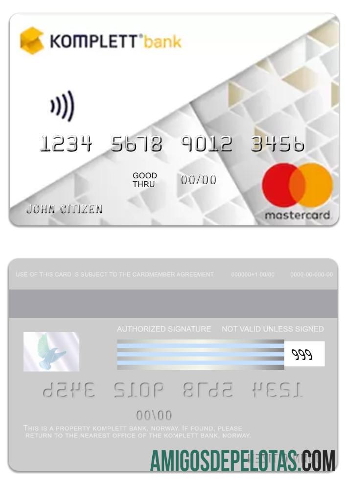 Norwegia Komplett bank mastercard desain