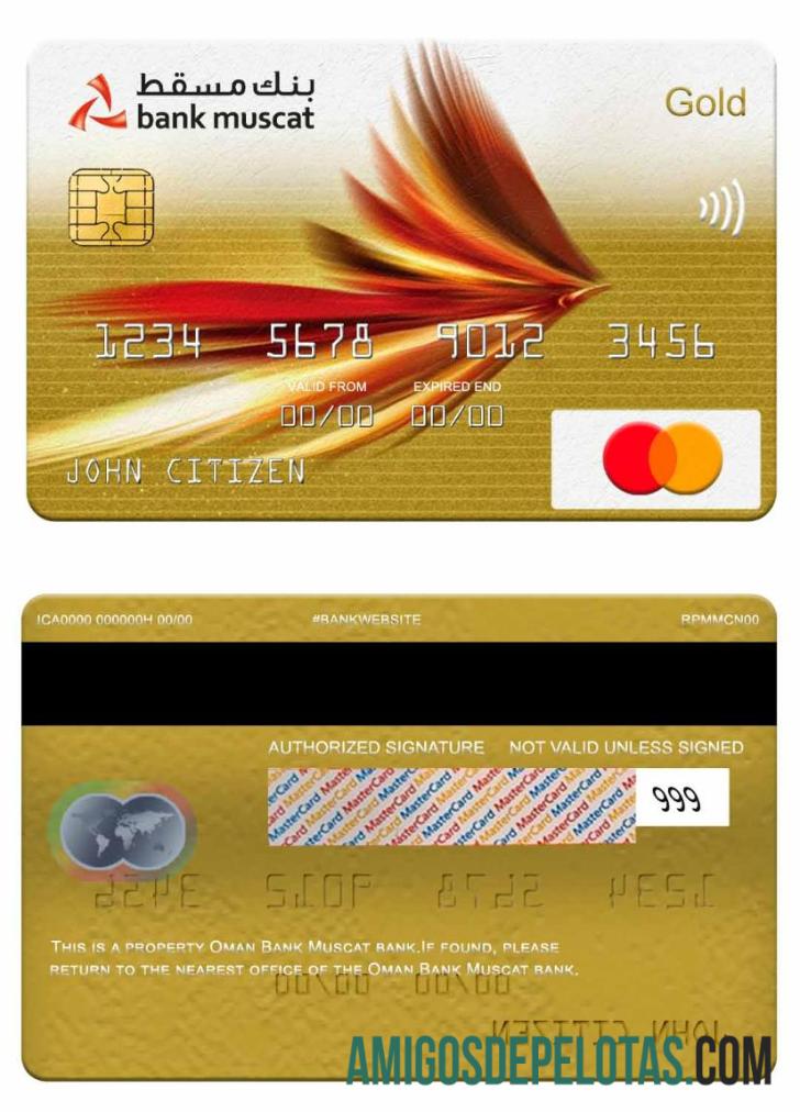 Oman bank Muscat bank mastercard gold makering