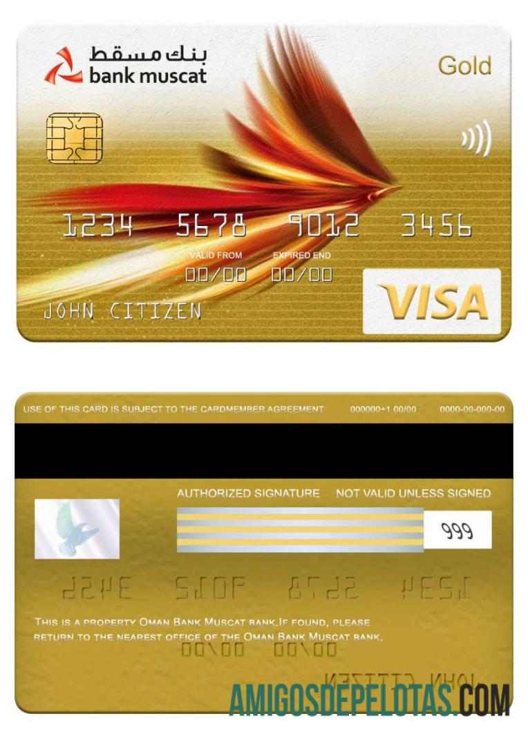 Oman bank Muscat bank visa gold kartu templat