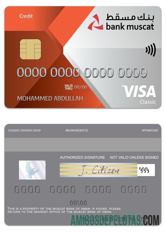 Oman Muscat bank visa classic Kredit kartu sampel