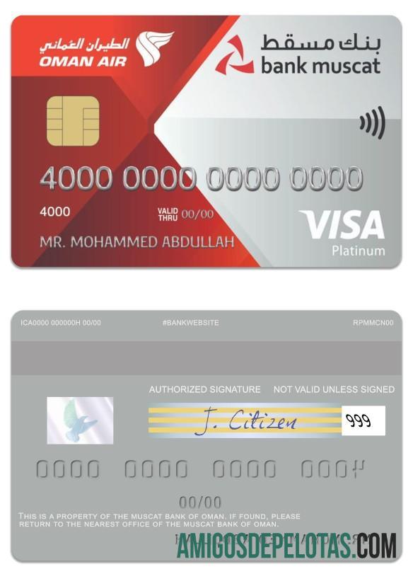 Oman Muscat bank visa platinum Kredit kartu sampel