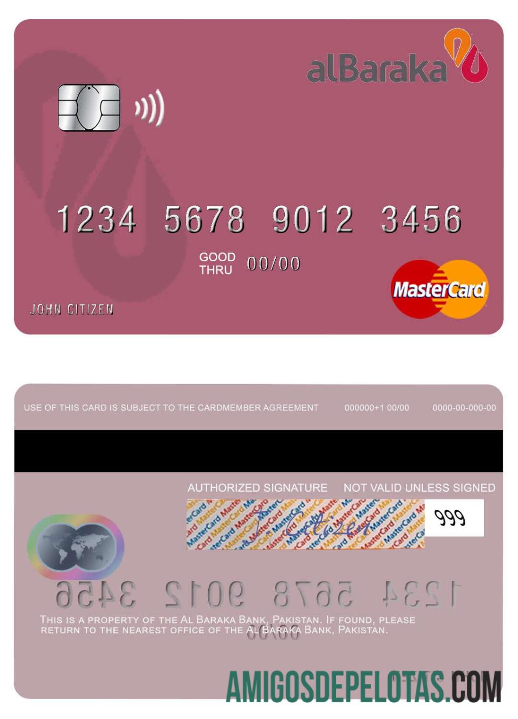 Pakistan Al Baraka bank mastercard makering