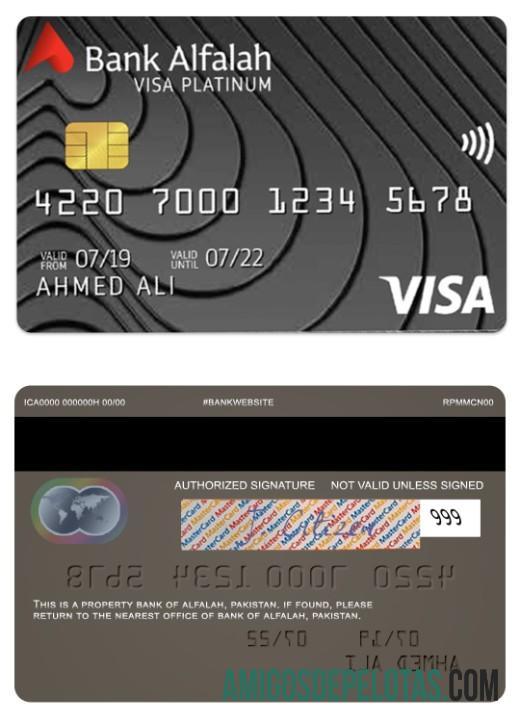 Pakistan bank of Alfalah platinum visa Kredit kartu makering