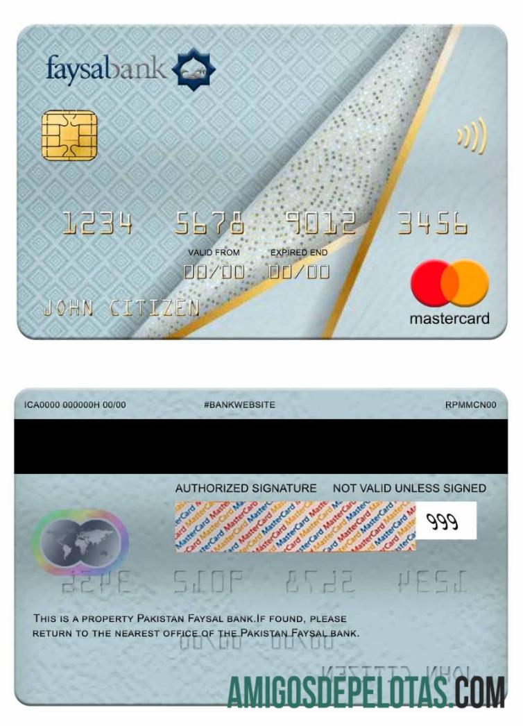 Pakistan Faysal bank mastercard desain
