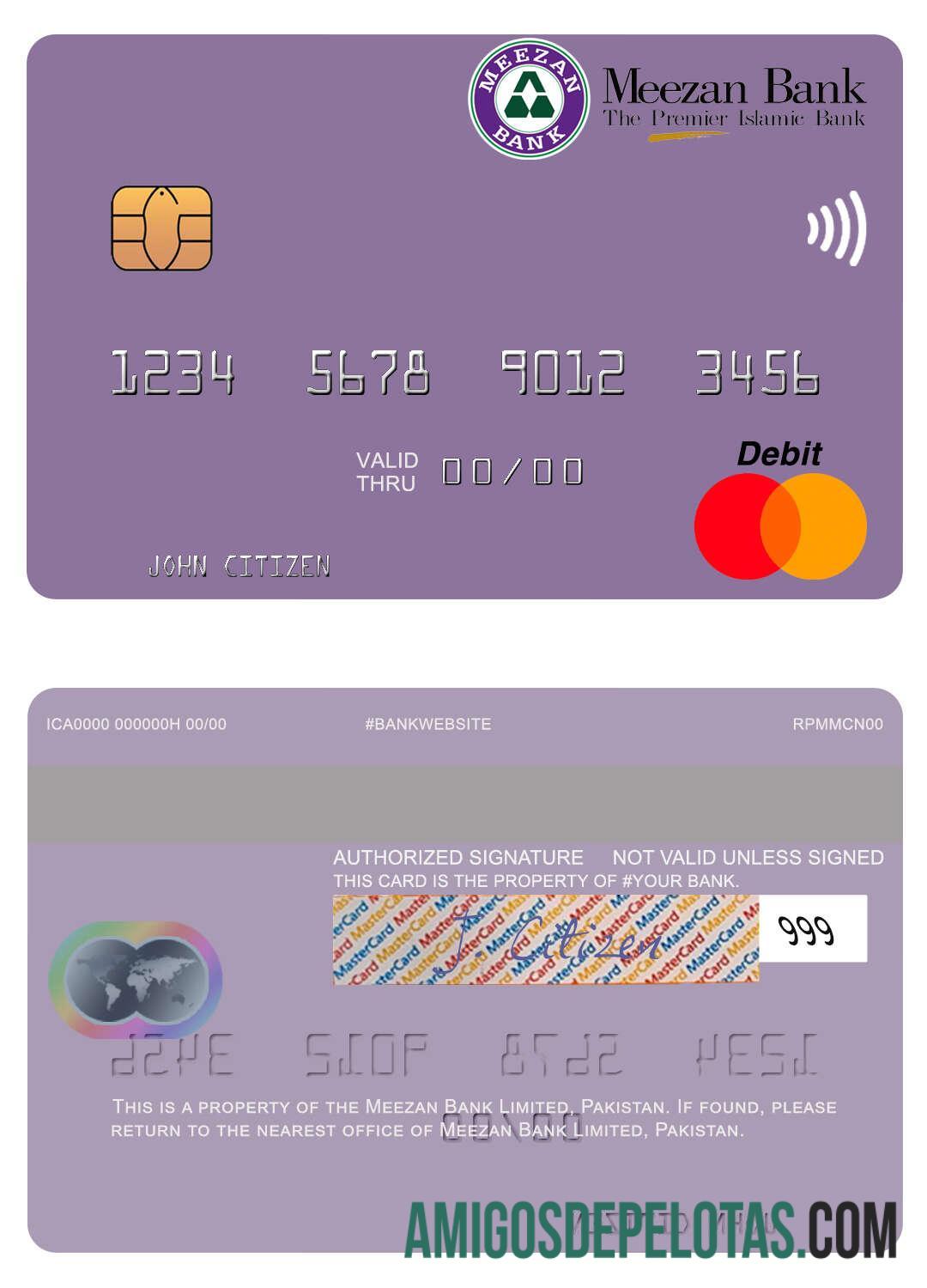 Pakistan Meezan bank Limited mastercard makering